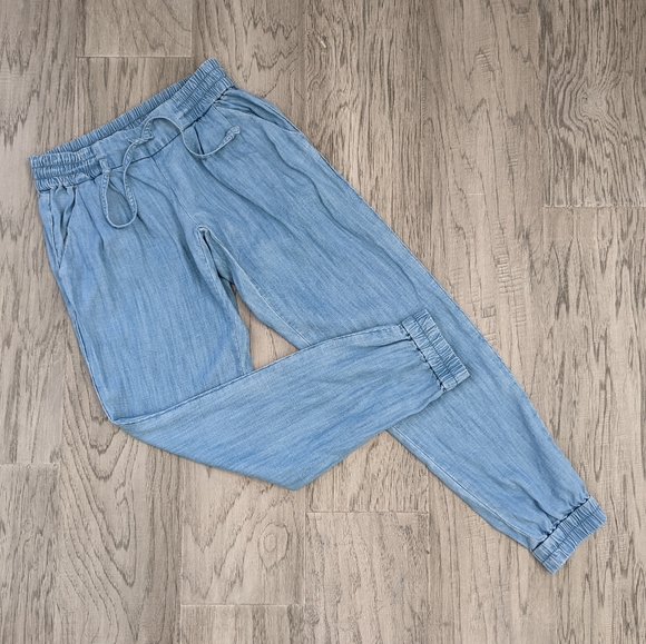 Aritzia Chambray Drawstring Jogger Pants - Picture 2 of 8